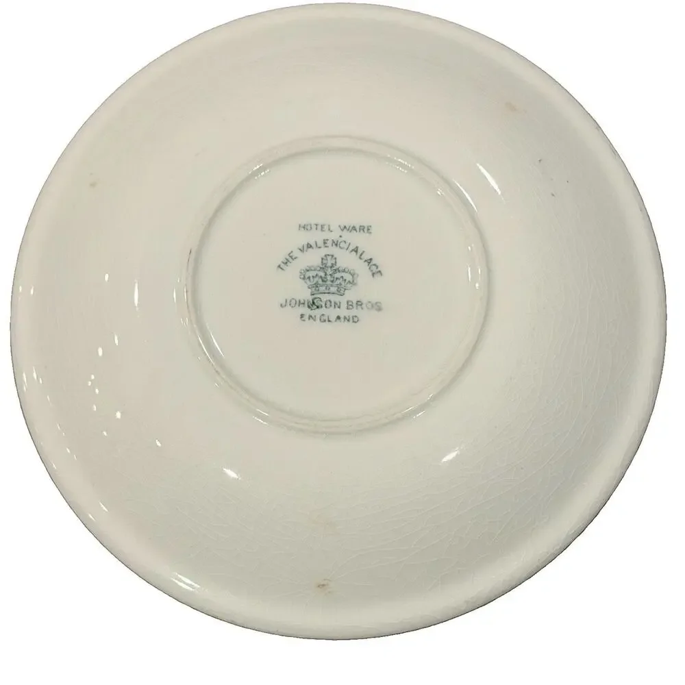 Johnson Bros Valencia Lace Semi-Porcelain Hotel Ware Blue Saucer 6” Antique